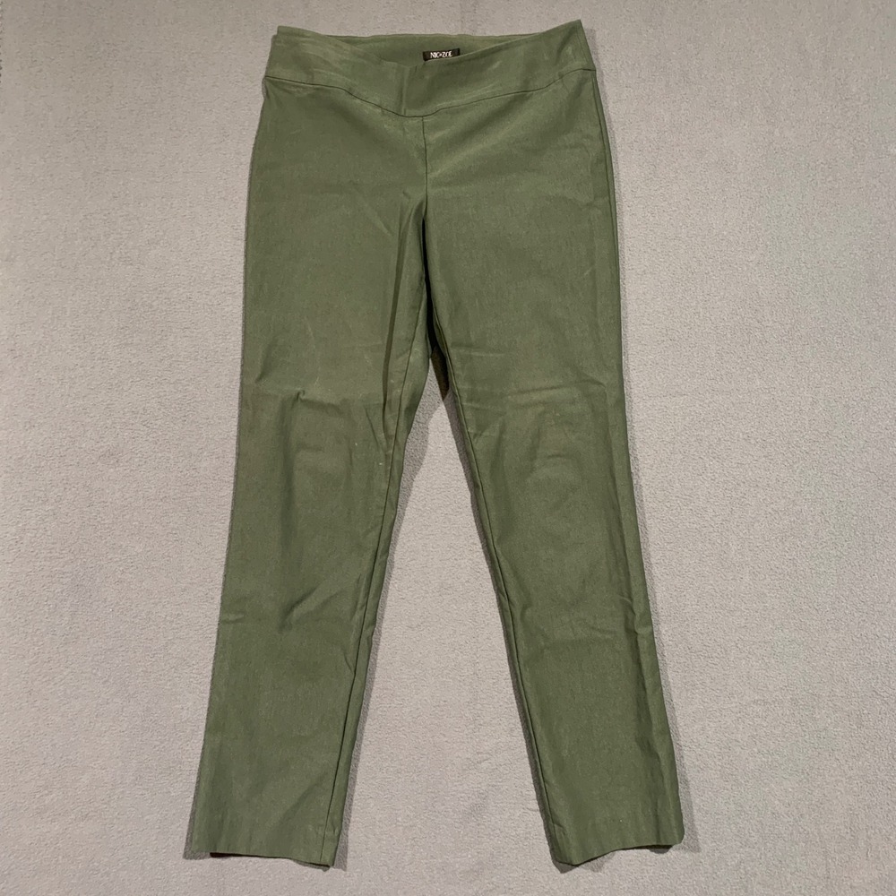 NIC+ZOE Olive Straight-Leg Trousers